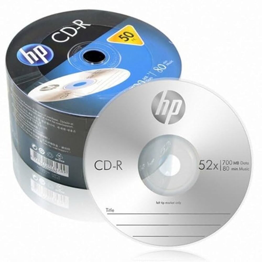 Burnable Cds HP CR00070B 52x 700MB 80-Minute CD-R Media - 50